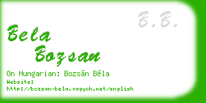 bela bozsan business card